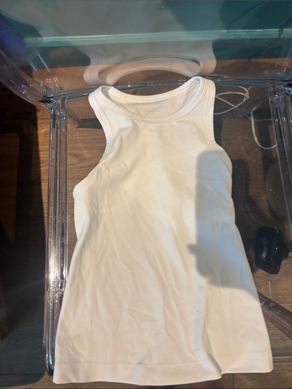 Lululemon White Ribbed Tank Top - Sleeveless